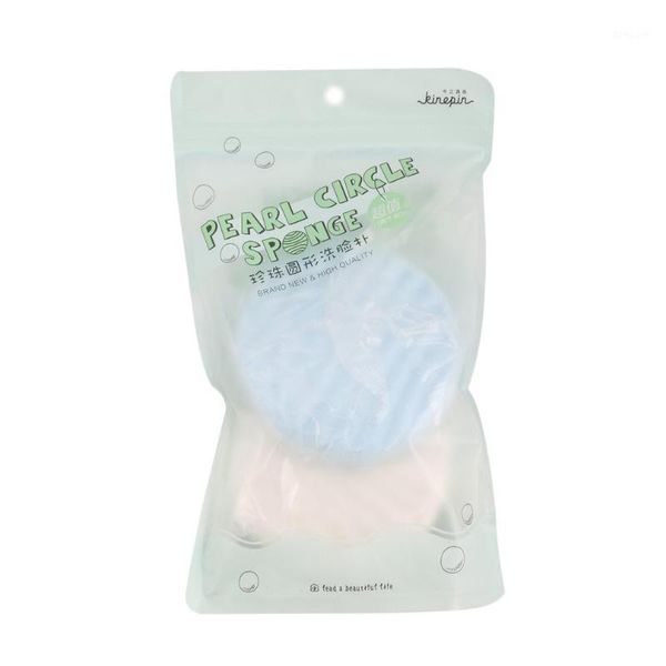 

2pcs round shape comfortable cleaning puff facial cleansing sponge face makeup soft pads beauty make up care tool1