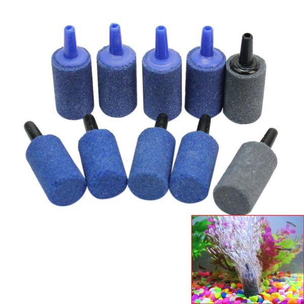 

air pumps & accessories 10pcs/lot aquarium cylinder shape stone mineral bubbles release fish tank punp airstone aeration oxygen diffuser