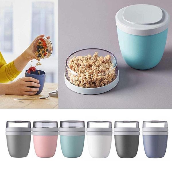 

dinnerware sets 2-in-1 lunch cup creative portable travel fresh keeping bowl go out box yogurt nut 700ml