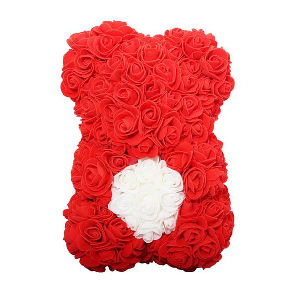 

decorative flowers & wreaths valentines day gift 25cm red rose teddy bear flower artificial decoration christmas gifts women