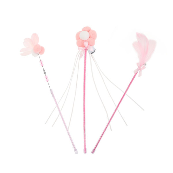 

cat toys 3pcs interactive plaything pet teaser wand funny