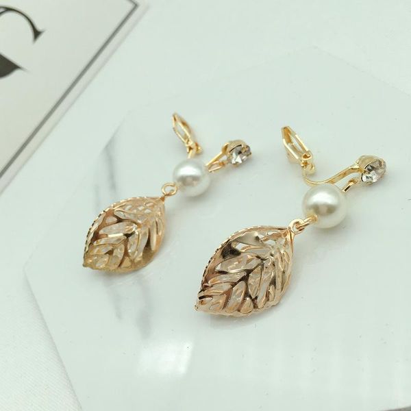 

clip-on & screw back fashion clip on earrings zircon imitation pearl without piercing earring cuff clips for women female, Silver