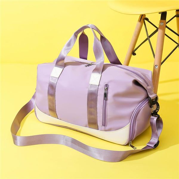 

leisure fashion shoulder travel bag large capacity lapyoga sports fitness dry wet separation waterproof camping lady duffel bags