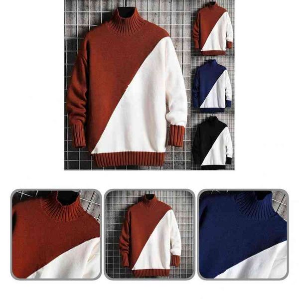 

contrast colors long sve elastic soft spring sweater for home, Black