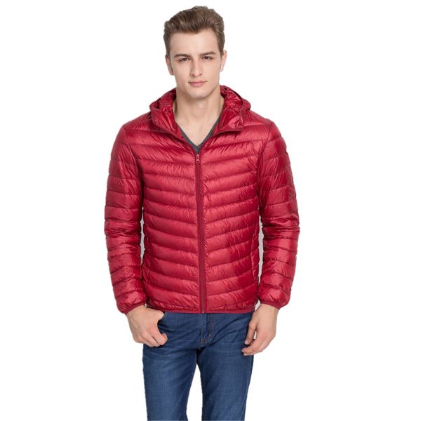 

shanghai story autumn winter hooded duck down jacket, ultra light thin jacket for men fashion mens outerwear coat, Black