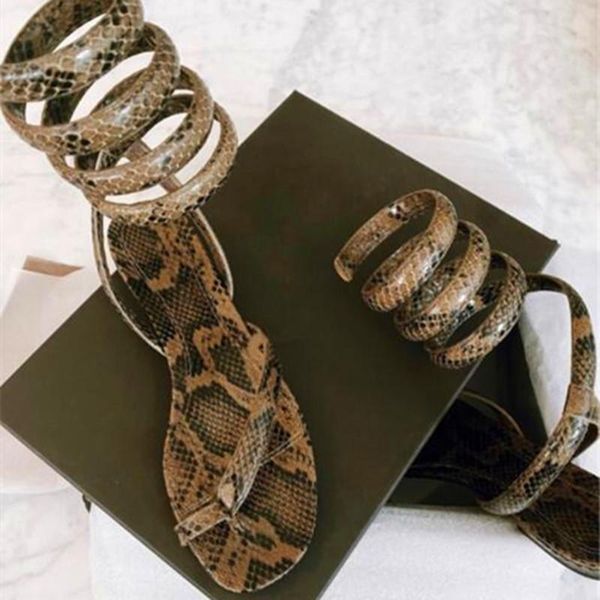 

snake-print clip-toe high-heeled ladies sandals round-toe fine summer party, Black