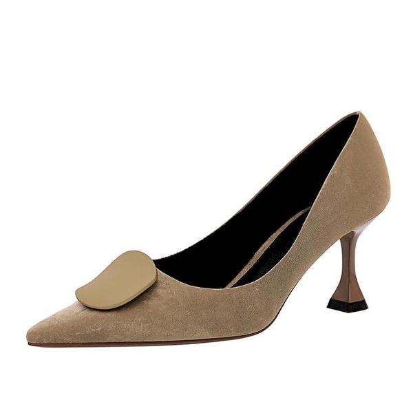 

dress shoes high heels women's 2021 stiletto small pointed professional black wild net red light mouth wine glass heel