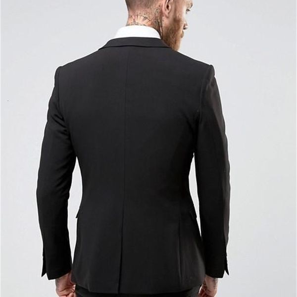 

wedding tuxedos style back vent two buttons black groom notch lapel groomsmen men suits prom blazer (jacket+pants+vest+tie) no:1996 m1u8, Black;gray