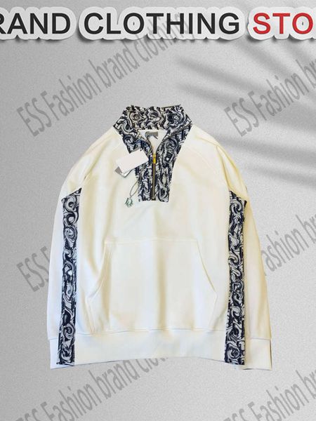 

sweatshirts designer fashion brand autumn letter stitching metal zipper half-open long-sleeved sweater men and women pure, Black