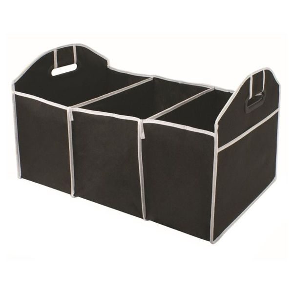 

storage bags three compartments car trunk organizer collapsible suv with handle
