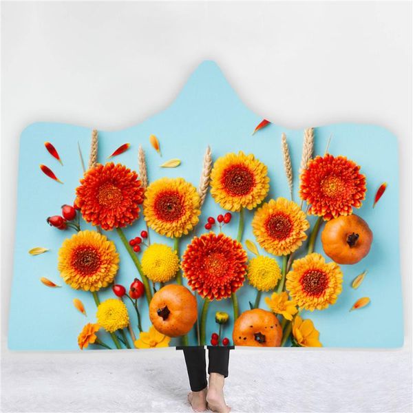 

colorful autumn hooded cloak blanket double plush office lunch break air conditioning blankets