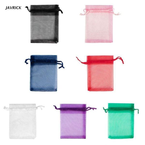 

jewelry pouches, bags 100pcs/lot organza 25x35cm plain color drawstring wedding party gift candy packaging bag large cosmetic pouches, Pink;blue