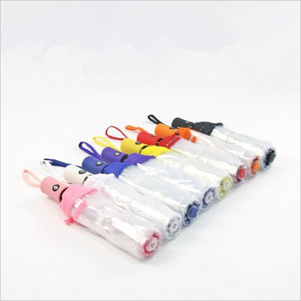 

umbrellas fully-automatic transparent three-folding sunny and rainy umbrella