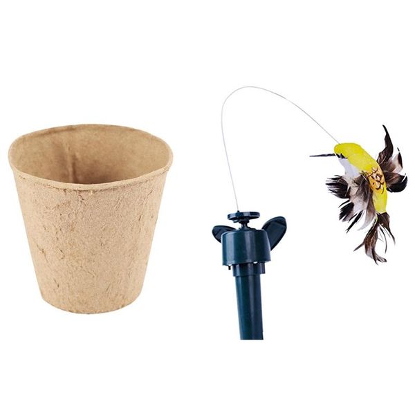 

planters & pots 100pcs biodegradable pulp plants seedling raising pot 1pcs solar powered rotating humming bird flying ornament