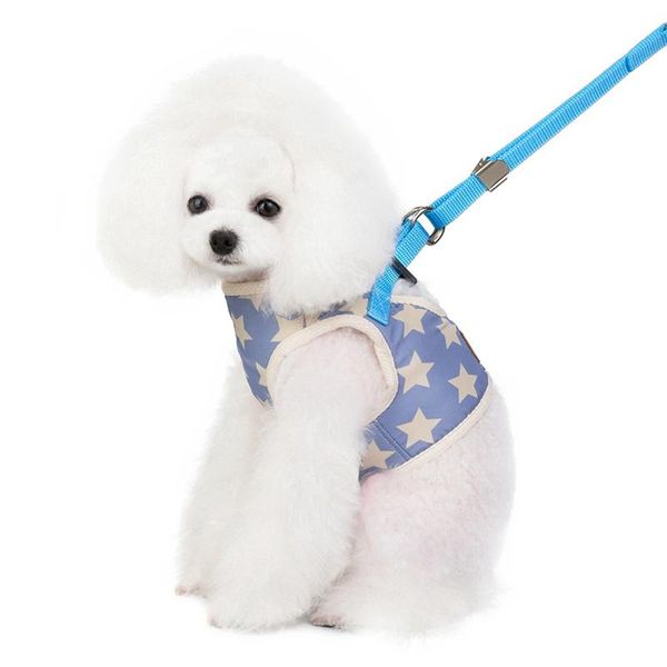 

pet dog chest strap suit with traction rope polyester fiber material five-pointed star pattern fashion accessories collars & leashes