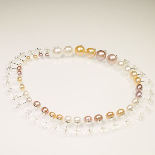 

freshwater pearl earrings natural pearl earrings white purple tricolor