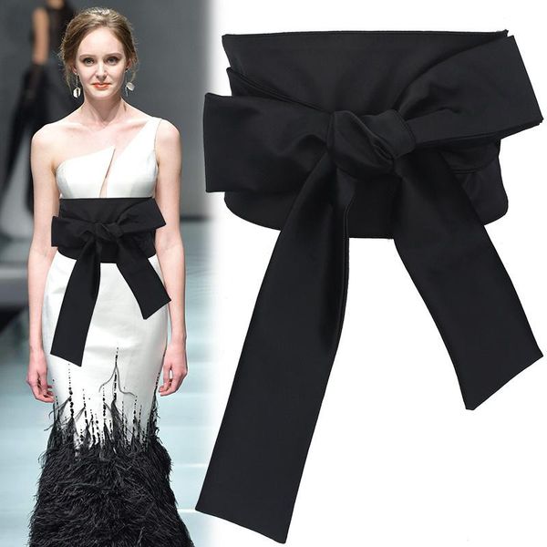 

belts satin fabric 2021 female wide purple pink belt self-tightening bandage for women corset thinner, Black;brown