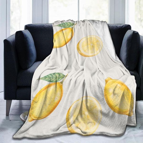 

blankets flannel blanket fresh lemons ultra-soft micro fleece for bathrobe sofa bed travel home winter spring fall
