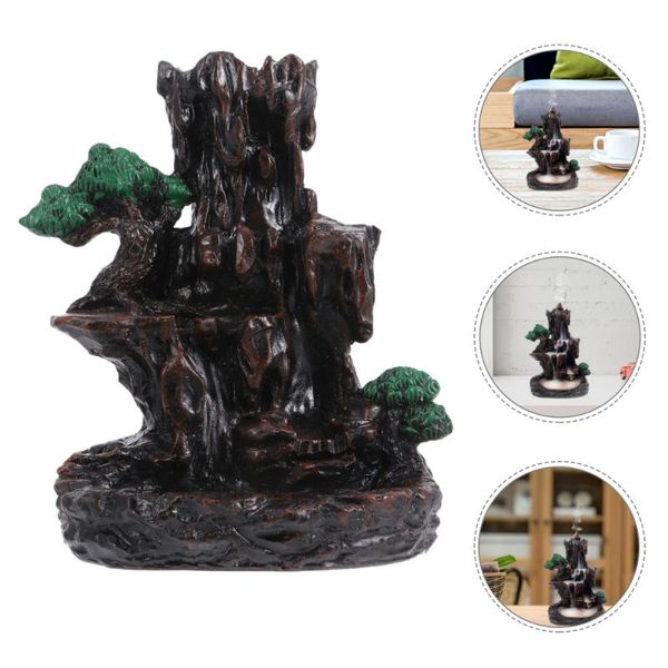 

set resin backflow waterfall incense burner holder with cone fragrance lamps