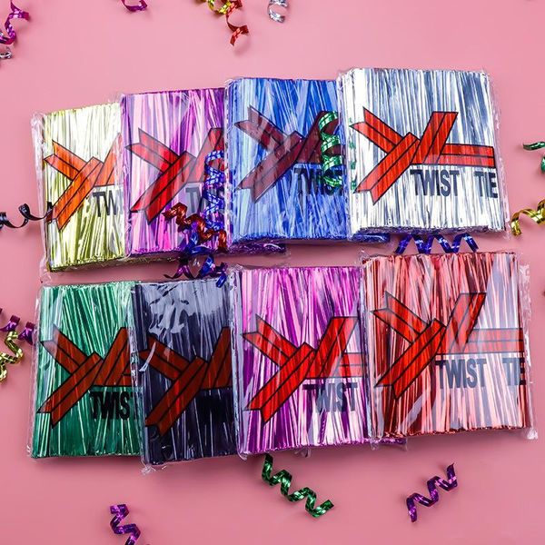 

gift wrap 760pcs pack gold twist wire bags tie food bread cookie candy seal wires 8cm 10cm lollipop bag packaging supplies