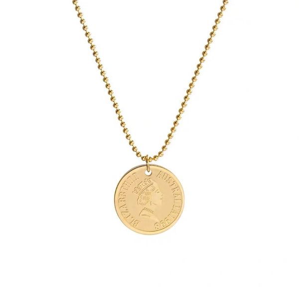 

xianlan167 portrait chain necklace female tide ins web celebrity clavicle niche design simplicity temperament titanium steel circl, Silver
