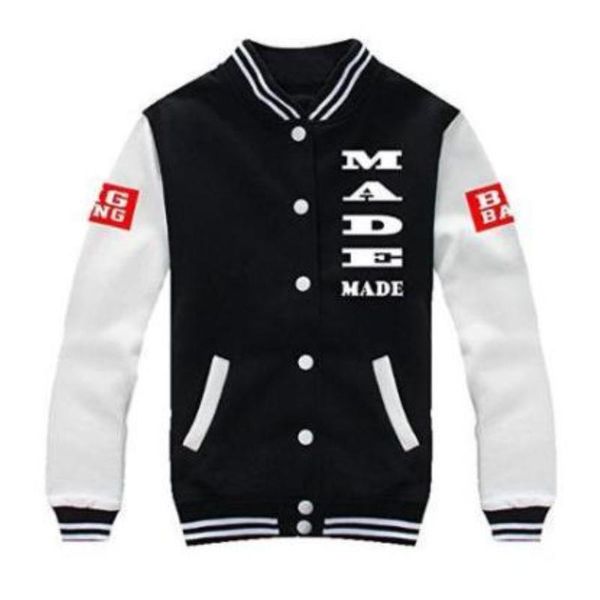 

men's jackets mainlead kpop bigbang made concert baseball uniform coat, Black;brown