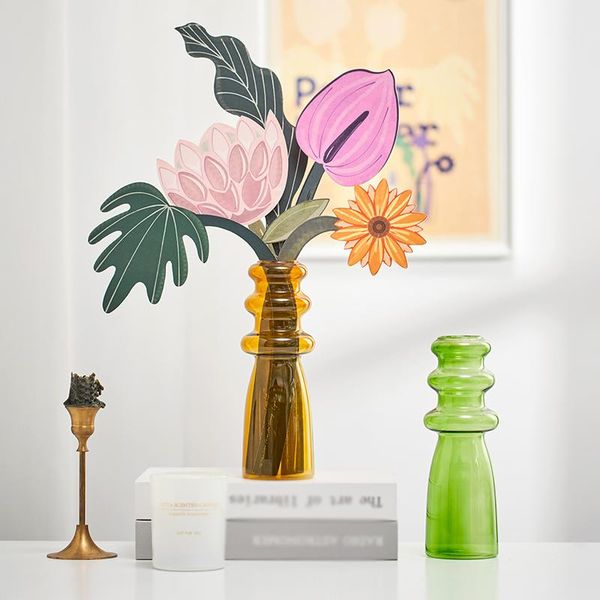 

glass flower vases decorative rustic floral for home decor centerpieces, events, single bud vase decoration