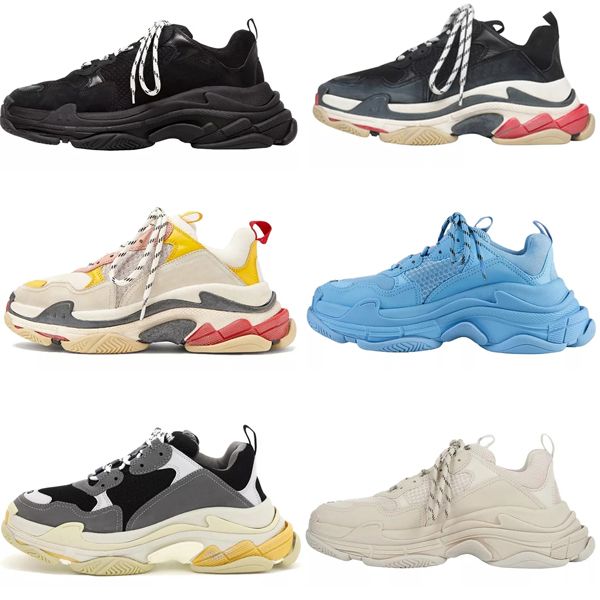 

old dad 17fw casual shoes low platform sneakers balencaiga triple s black mens women designer chaussures l0fo#