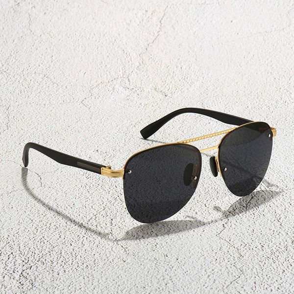 

sunglasses fashionable sun frames fashiedition men women metal vintage sunglasses style square frameless uv 400 lens original box and case, Black
