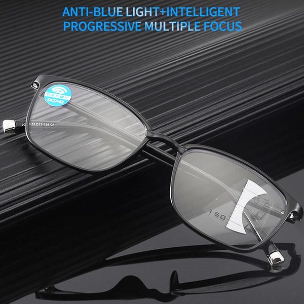 

sunglasses progressive reading glasses multifocal men women anti blue light blocking presbyopic magnifier computer eyeglasses tr90, White;black