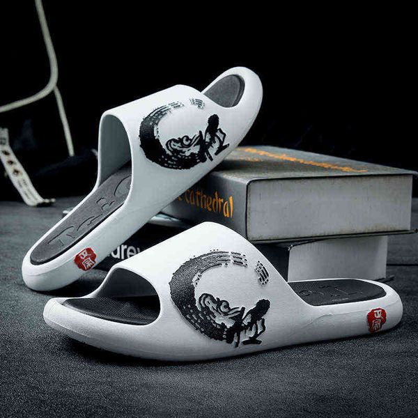 

slippers man cool slippers male female summer outdoor beach shoes casual breathable man non slip pvc indoor bathroom slippers 220308, Black