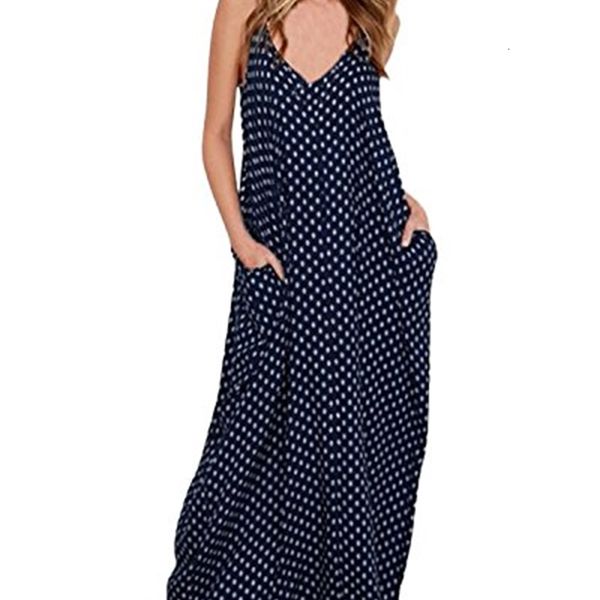 

casual dresses achioowa women strappy dress sleeveless v neck boho long maxi beach party pockets sundress dop0, Black;gray