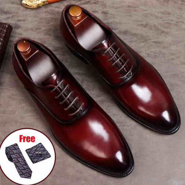 

phenkang mens formal genuine oxford for men italian dress wedding laces leather business shoes 210330, Black
