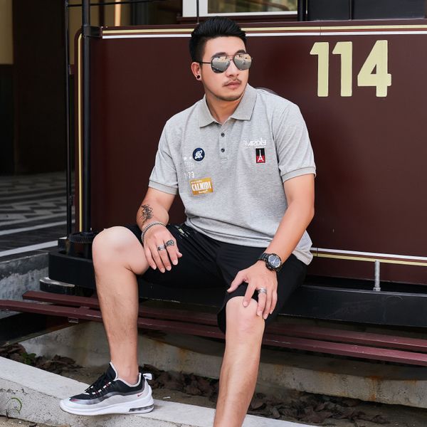 

tees,polos plus-size fashion man 2023162 large men's fat polo shirt trend casual versatile lapel short sleeve t-shirt summer