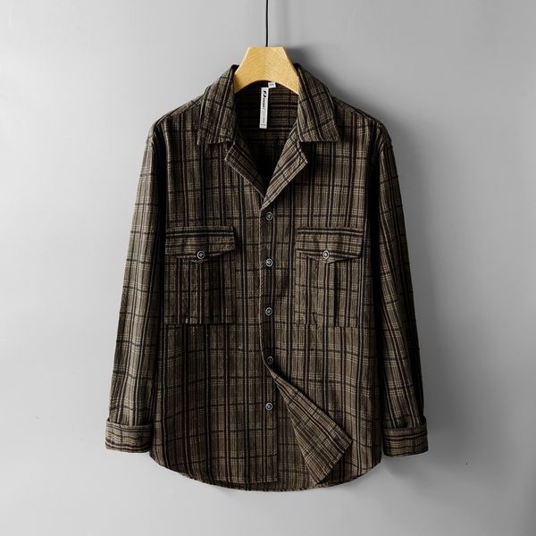 

men's casual shirts brand plaid linen for men long-sleeved jackets male fashion comfortable jacket mens chaqueta 0zoj, White;black