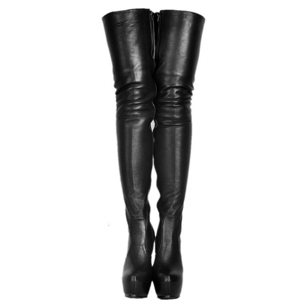 

boots ol' girls' platform winter on the knee thin boots in high heels black ladies toe round, girls'party shoes and size 5-15