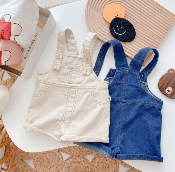

jumpsuits 2021 stylish girls boys denim overalls fashion summer cotton kids jumpsuit, Blue