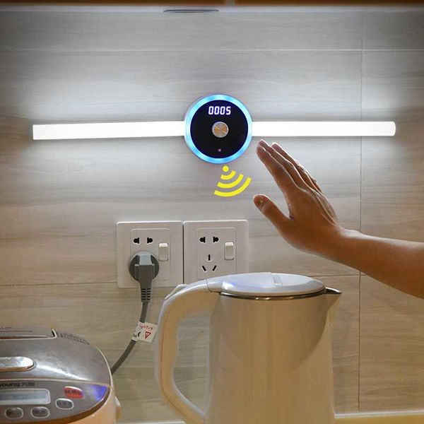 

night lights led motion/hand scan sensor light stepless dimming usb charging timing clock cabinet kitchen bathroom mirror lamp lighting