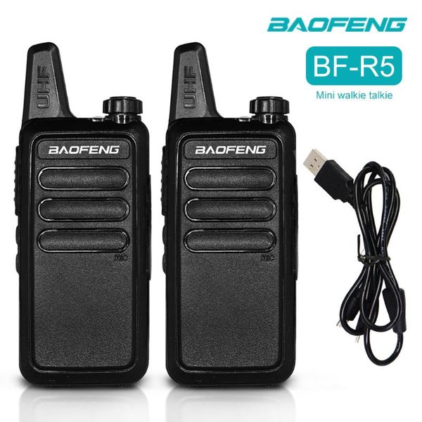 

walkie talkie 2pc baofeng mini bf-r5 uhf 400-470hmz two way radio ham portable handheld comunicador el restaurant
