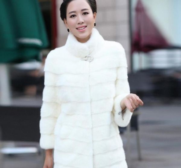 

women's fur & faux winter autumn and coats stand collar horizontal stripes small coat ladies, Black