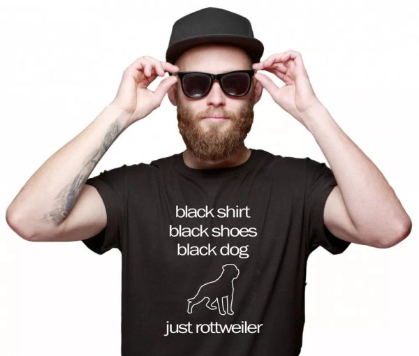 

rottweiler t-shirt black dog dogs motif rottie rotty rott, White;black