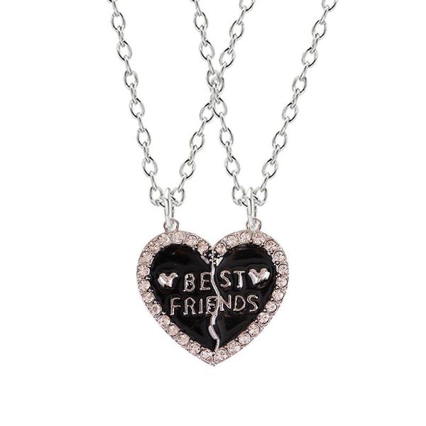 

pendant necklaces fashion friend necklace bff choker with rhinestones letter neckla chain women jewelry accessories gift wholesale, Silver