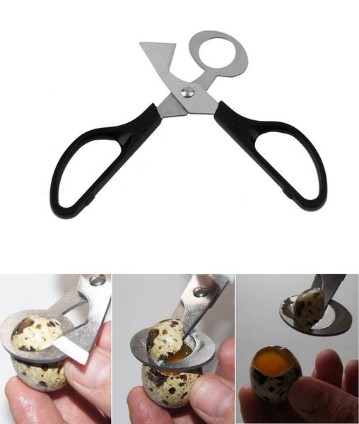 Piccione Uovo di Quaglia Scissor Tijera Tesoura Uccello Taglierina Uovo Apri Utensili Da Cucina Clipper Nero RRD6896