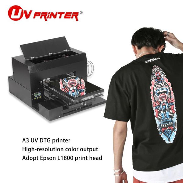 

printer a3 6-color inkjet type high-resolution color output uv flatbed for clothing/mobile phone case/card printers