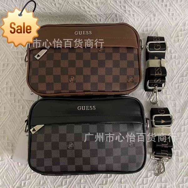 

g s new plaid zipper square bag simple messenger single shoulder men's