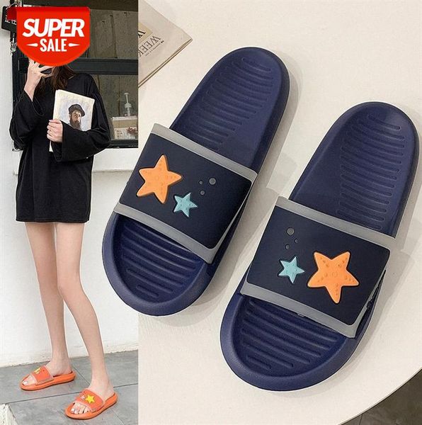 

sandals and slippers for men women couples open-toed candy color stars leisure bathroom comfortable #mh43, Black