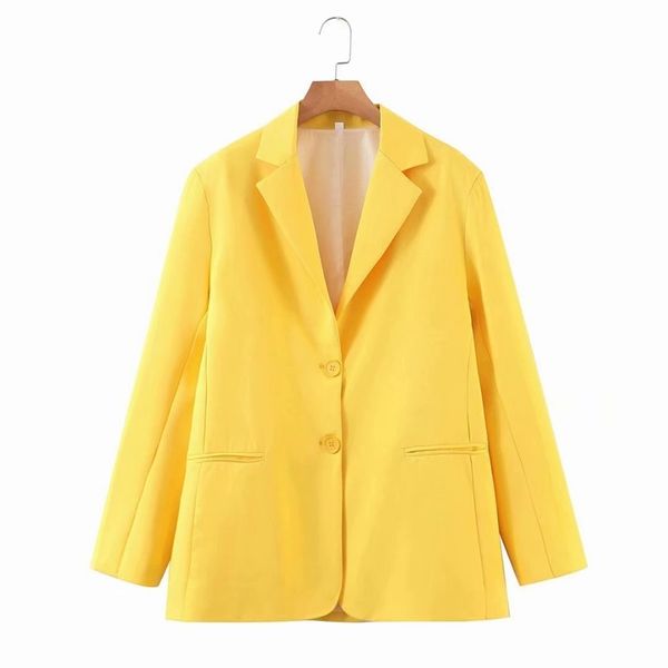 

blazer women spring candy color basic jacket turn down collar loose casual long sleeve female outerwear 210525, White;black