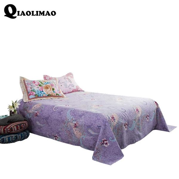 

sheets & sets flower pattern 100% cotton flat sheet twin full queen king size bed for single double super soft mattress cover