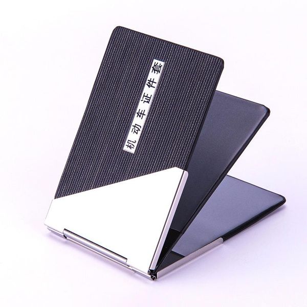 

card holders aluminum driver license holder ultra thin id case cover for car driving documents travel pass certificate wallet, Brown;gray
