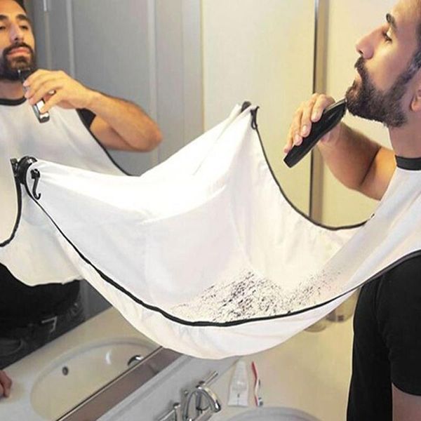 

aprons shaving beard and rrimming cloth apron with suction cup for trimming